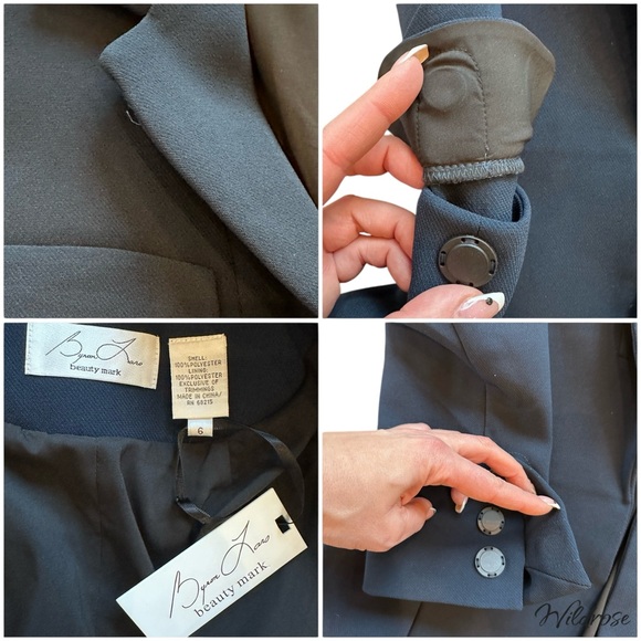 Byron Lars Blue Structured Pockets Tailored Blazer SZ 6 - Picture 13 of 13